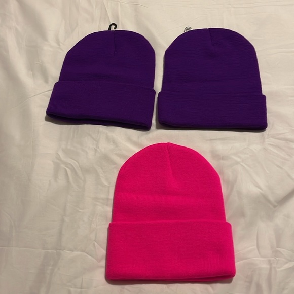 Bundle of 3 purple and pink I identify as a witch beanies - Picture 3 of 5